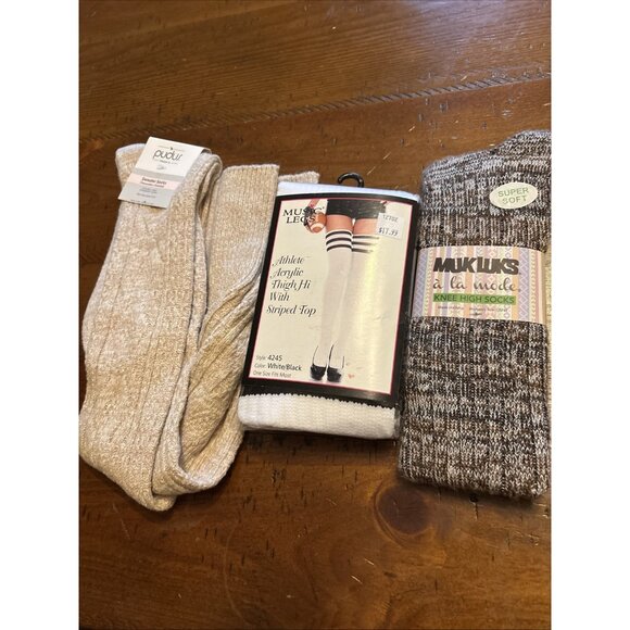 Music Legs Accessories - Sweater Sock Bundle Set Of Three Mullins  And Thigh Highs